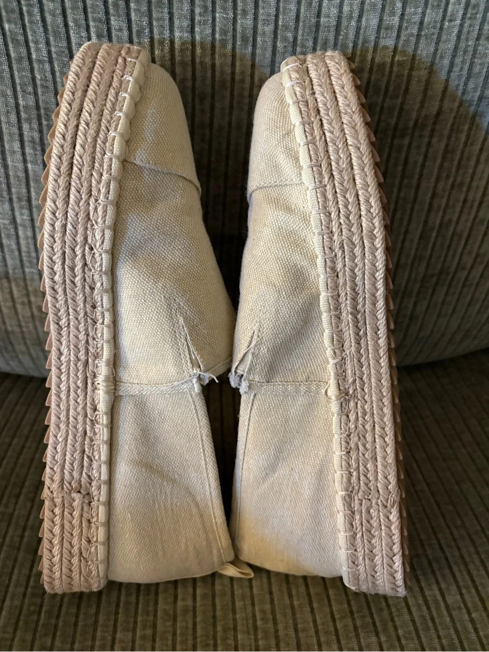 Tom’s Canvas Espadrille Slip-On Women's Shoe - Beige Sz: 10